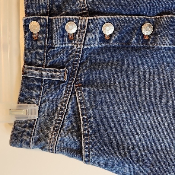 Madewell Stretch Denim A-Line Skirt Button Up Women's Sz 27 EUC NICE! - Picture 4 of 10